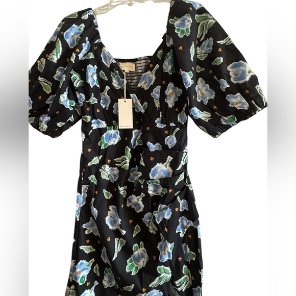 Melloday Puff Sleeve Poplin Faux Wrap Midi size S - Picture 5 of 9